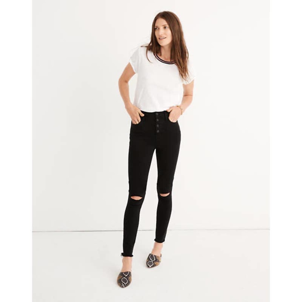 Madewell Petite 10" High-Rise Roadtripper Jeggings Button-Front Edition Size 34P